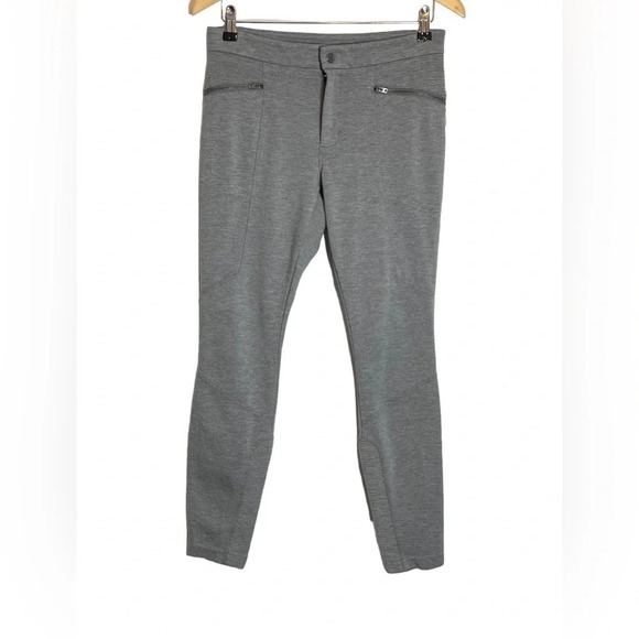 Athleta | Ponte Moto 2.0 Travel Pants Snap Button Zip Stretch Zip Pockets - Picture 2 of 8